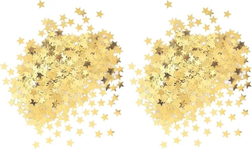 Vista 5 de Confeti de papel de aluminio dorado brillante – 0.5 oz (1 pieza), perfecto para cumpleaños, baby showers, vacaciones y más