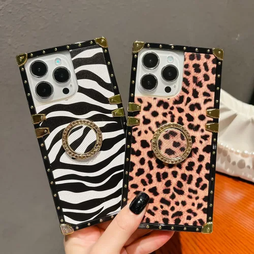 Vista 2 de Funda para Samsung Galaxy Note 8, diseño de moda, lindo patrón de leopardo, protección suave para maletero con soporte de anillo para mujeres y B-Oro