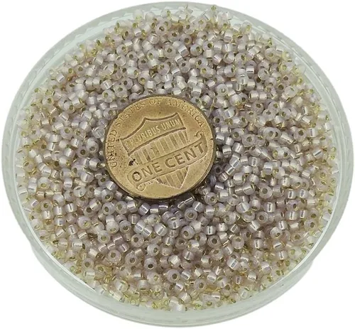 Vista 3 de Ahumado claro rosa plateado forrado Alabastro Miyuki 11/0 rocailles granos de semillas de vidrio 0.85 oz