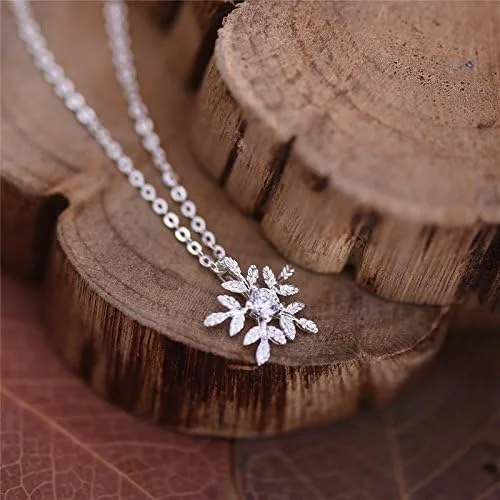 Vista 4 de Helen de Lete Rhinestone Copo de nieve collar gargantilla de plata de ley 925