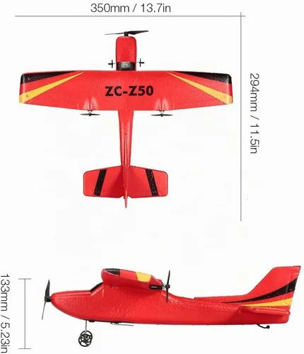 Vista 4 de GoolRC Avión Z50 RC, 2.4G 2CH Avión de control remoto, planeador de avión RC de espuma EPP con giroscopio RTF fácil de volar para principiantes