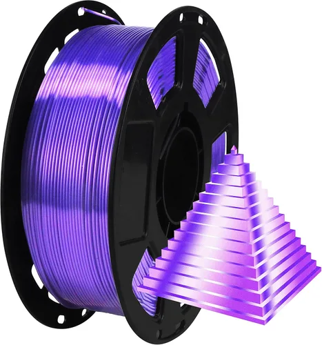 Vista 20 de Bblife - Filamento PLA multicolor de arcoíris, brillante, cambia rápidamente de color y tiene un efecto sedoso, material para impresión 3D, 2.2