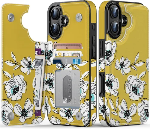 Vista 280 de LETO para iPhone 15 Pro Funda tipo cartera - Tapa tipo folio con patada - Diseños de moda - Tarjetero - Funda protectora para mujeres y niñas - 6.1