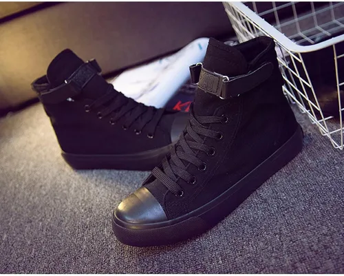 Vista 5 de KPOP Skz Merch Zapatos Zapatillas Felix Lee Know ChangBin Han I.N Felix HyunJin Seungmin Hiphop Zapatos de lona de caña alta
