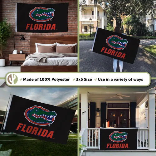 Vista 3 de Desert Cactus Bandera de la Universidad de Florida UF Gators Banner 100% poliéster para interiores y exteriores, banderas de 3 x 5 pies (diseño Z)