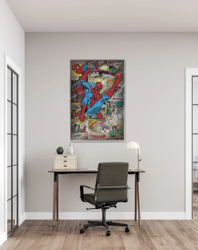 Vista 6 de The Amazing Spider-Man - Póster impreso de Marvel Comics (estilo retro, montaje cómico) (tamaño: 24 x 36 pulgadas) (póster laminado)