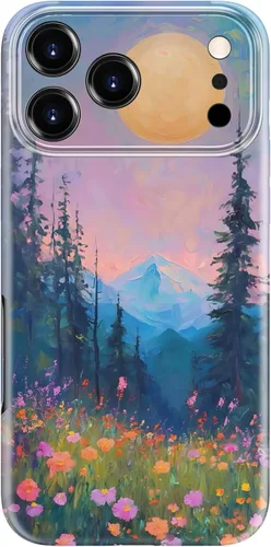 Vista 102 de Funda para iPhone 12 Mini, compatible con carga inalámbrica, protección de doble capa con elegante diseño de flores silvestres, silicona suave +