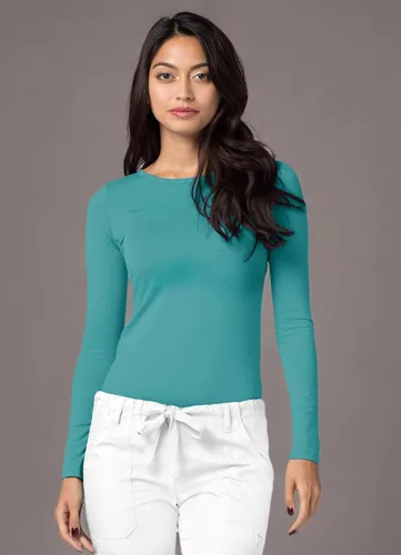 Vista 9 de Adar Underscrubs - Camiseta de manga larga para mujer, paquete de 3 unidades Aguamarina (Aquamarine)
