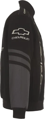 Vista 3 de JH DESIGN GROUP Chaqueta de sarga de algodón bordada Chevy Corvette C7 para hombre C721 Negro