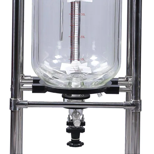 Vista 7 de HNZXIB Premium Lab - Reactor de vidrio con doble camisa 100L, 0-600 rpm (máximo 1300 rpm), agitación variable, par de 105.82 oz/cm, soporte