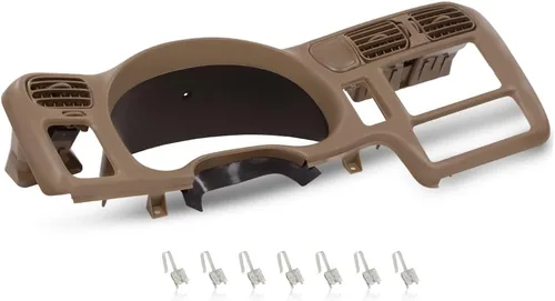 Vista 9 de GRAND ORANGE Cubierta de bisel del panel de instrumentos del tablero Compatible con Chevy Chevelle El Camino 1968 Sin aire Negro