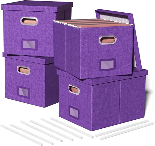 Vista 52 de Oterri Organizador de Archivos, Caja de Archivos, Gabinete de Archivos para Almacenamiento de Carpetas de Archivos Tamaño Carta, Organizador