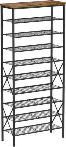 Vista 13 de Zapatero de 6 niveles, zapatero de gran capacidad que sostiene 32 pares de zapatos, estante de metal ajustable y estable, estante para zapatos