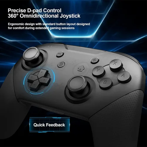 Vista 5 de Wireless Pro Controller Compatible with SwitchSwitch LiteSwitch OLED, Switch Remote Gamepad with Joystick, Double Vibration, Wake Up and Screenshot