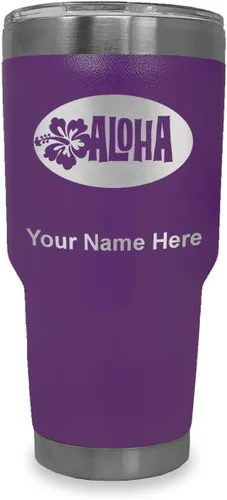 Vista 37 de LaserGram Taza aislada al vacío de 20 onzas, Aloha, grabado personalizado incluido (negro) Engraved Gift, Vacuum Insulated Stainless Steel, Laser