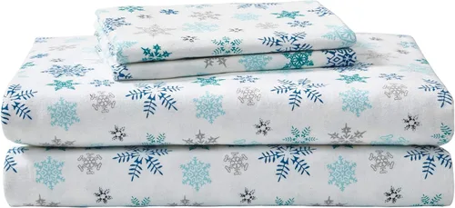 Vista 16 de Eddie Bauer - Sábanas individuales, juego de ropa de cama de franela de algodón, cepillada para mayor suavidad, decoración acogedora para el hogar