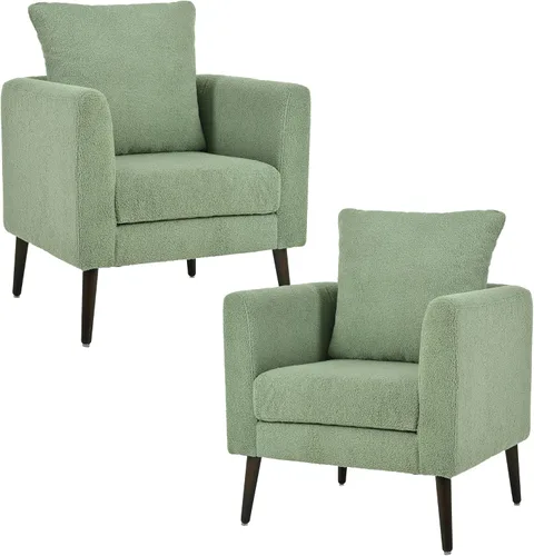 Vista 12 de Setawix Silla decorativa de barril, sillón tapizado de chenilla, silla redonda moderna de mediados de siglo, cómoda silla con brazo de barril