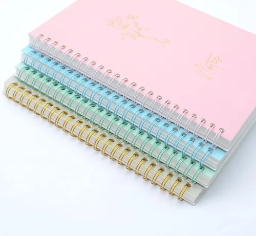 Vista 6 de Yansanido Cuaderno de espiral, 4 unidades, tamaño A5, diseño de flores doradas, tapa dura gruesa de 0.315 in, 80 hojas/160 páginas, diarios