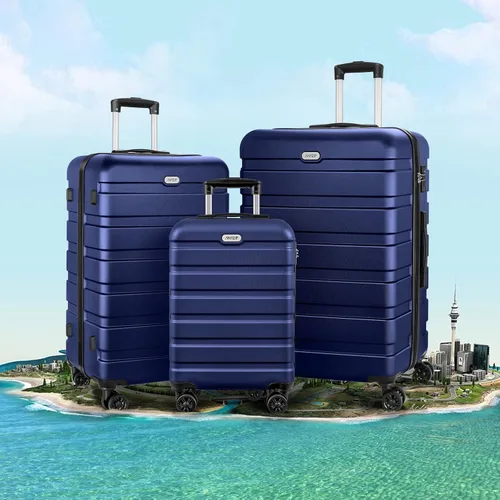 Vista 2 de AnyZip Maleta ligera de policarbonato ABS con 4 ruedas universales TSA Lock Azul oscuro