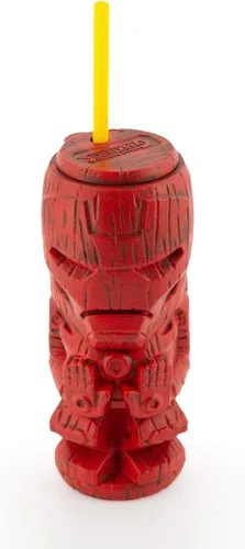 Vista 2 de Geeki Tikis Marvel Iron Man - Vaso de plástico coleccionable oficial de Marvel, estilo Tiki con capacidad para 22 onzas
