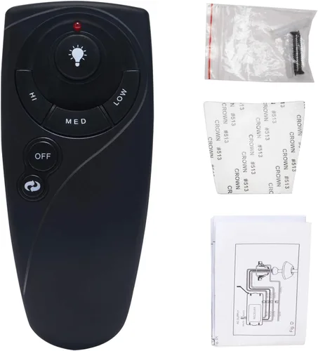 Vista 3 de Nuevo UC7083T - Control remoto de repuesto para cable de ventilador de techo Hampton Bay, menos control de luces con soporte de pared