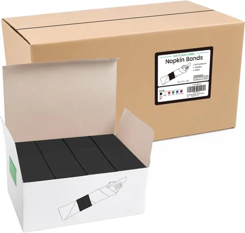 Vista 21 de Servilletero estándar NATURALABEL, anillos de servilleta de papel autoadhesivos 2000 unidades (negro)