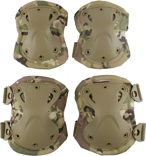 Vista 14 de Almohadillas Protectoras Tácticas de Combate para Rodilla y Codo para Juegos de Paintball CS al Aire Libre, Ciclismo, Seguridad, Equipo