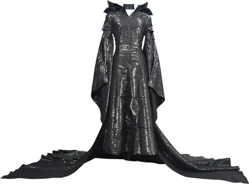 Vista 3 de Angelaicos Womens Halloween Cosplay Show Long Black Dress Costume