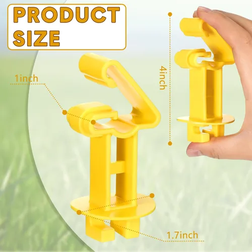 Vista 2 de Geiserailie 66 unidades aislantes eléctricos para postes en T, extensor de aislador, aislador de madera, cable eléctrico estándar, ajuste cómodo