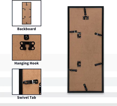 Vista 4 de WIFTREY 2 Pack 4x6 Picture Frames Collage with 4 Openings, Display Eight 4 x 6 Photo Pictures for Wall Mounting, Black