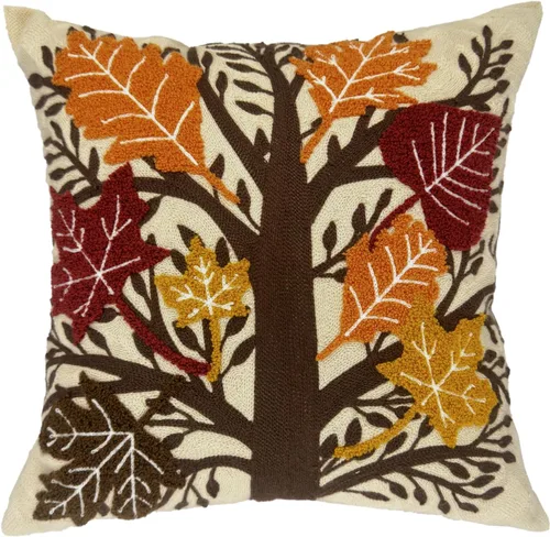 Vista 24 de Alysheer Fundas de almohada decorativas bordadas florales de primavera de 18" x 18", juego de 2, fundas de cojín de algodón con patrón acolchado