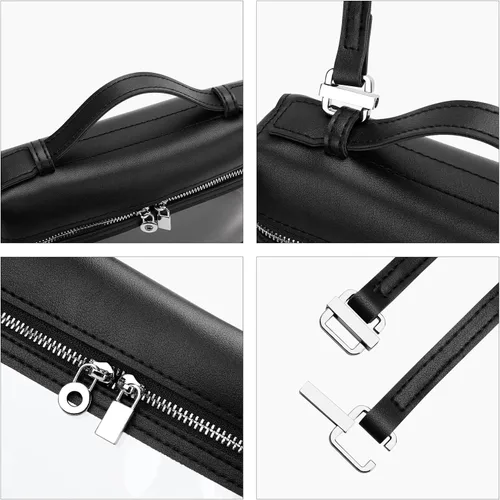 Vista 6 de KKXIU Bolsos cruzados transparentes para mujer, de piel vegana, aprobados para estadios, bolsas transparentes para conciertos y deportes