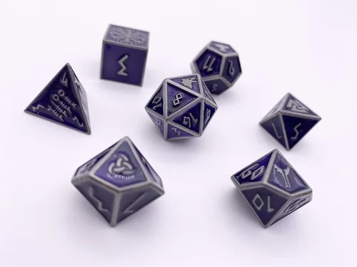 Vista 8 de Norse Foundry Banshee Wail - Juego de 7 dados poliédricos de metal completo para juegos de matemáticas DND Pathfinder