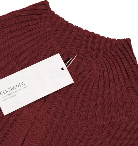 Vista 4 de COOFANDY Suéter de punto con cremallera completa y bolsillos para hombre