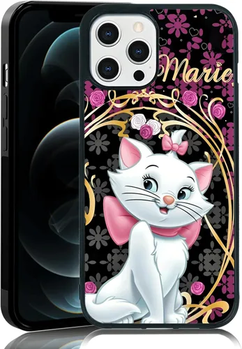 Vista 108 de Elegante funda de teléfono con diseño de gato Marie compatible con iPhone 11, funda de encaje dorado para iPhone, a prueba de golpes, rosa fucsia