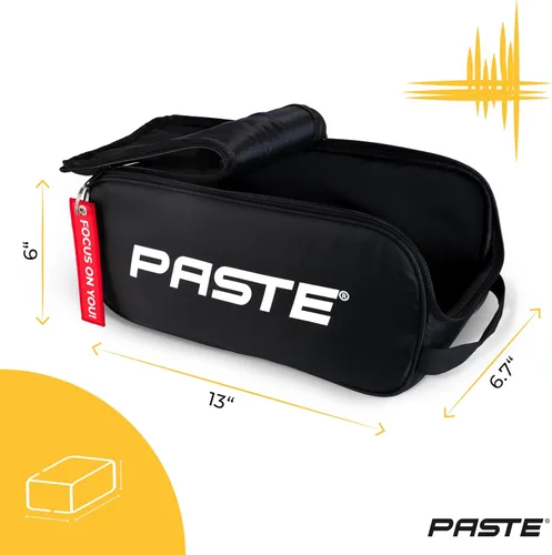 Vista 5 de PASTE Bolsa de zapatos negra Bolsa impermeable para zapatos para viajes, deportes y uso diario, negro con asa de transporte Bolsa de zapatos