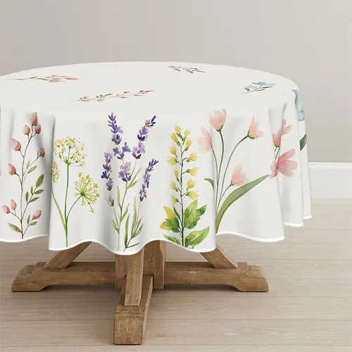 Vista 9 de Horaldaily Mantel de Primavera 52×70 Pulgadas Rectangular, Acuarela Flores Silvestres Florecientes Floral Verde Lavable Cubierta de Mesa Estacional