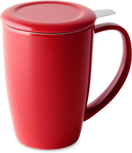 Vista 5 de Forlife. Taza de 15 onzas, alta, curvada, con infusor de té y tapa., negro, (Black Graph)