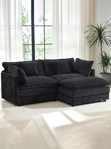 Vista 11 de Sofá modular de gran tamaño, sofá grande en forma de U con asiento profundo, sofás de nube de felpilla para sala de estar, sofá modular convertible