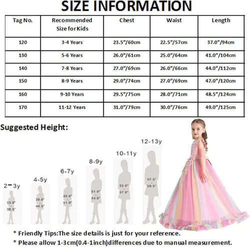 Vista 7 de HOIZOSG Vestido de tul de unicornio arcoíris para niñas cumpleaños Halloween Navidad concurso de baile fiesta con diadema