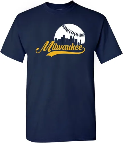 Vista 17 de Xtreme Apparrel Cityscape Skyline - Camiseta para hombre para fanáticos del béisbol