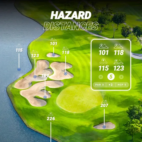 Vista 10 de Blue Tees Golf Player+ Altavoz GPS con tecnología de IA - Pantalla táctil, batería de más de 10 horas, más de 40,000 campos, distancias visuales