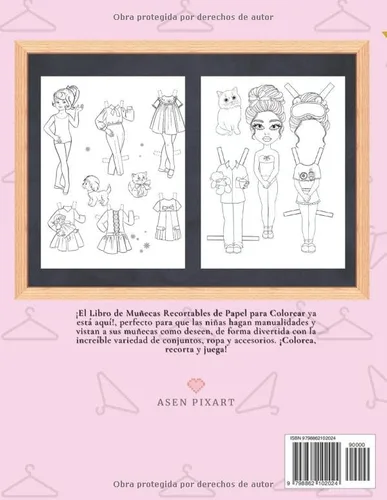 Vista 2 de Muñecas Recortables de Papel para Vestir Libro de Recortables Niñas Muñecas 17 Muñecas de Papel - 150 Ropa y Accesorios Libro de Actividades