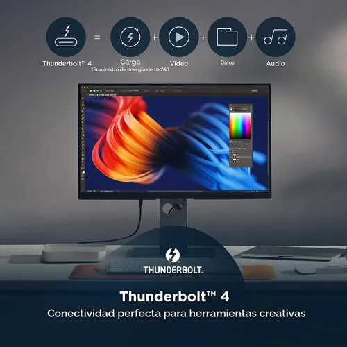 Vista 4 de ViewSonic VP2488-4K Monitor IPS 4K UHD de 24 pulgadas, Thunderbolt 4, USB-C
