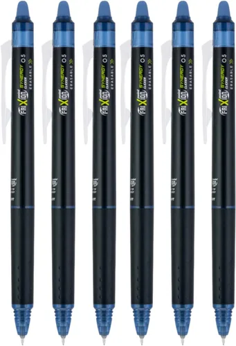 Vista 7 de PILOT FriXion Synergy Clicker Bolígrafos de gel retráctiles y borrables, punta extra fina de 0.5mm, tinta negra, paquete de 6