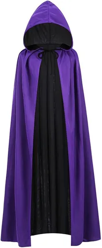 Vista 39 de LMYOVE Capa reversible para Halloween, disfraz de vampiro para mascarada, drácula, mago, diablo, cosplay, adulto