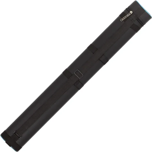 Vista 2 de Action Piping ACP22 2x2 Hard Pool Cue Case Negro con azul (black with Blue Piping)