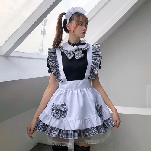 Vista 3 de SHOPESSA Cosplay Costumes for Women Maid Cute Halloween 4 Piece Dress Oktoberfest Dress Medieval Renaissance Princess Dress