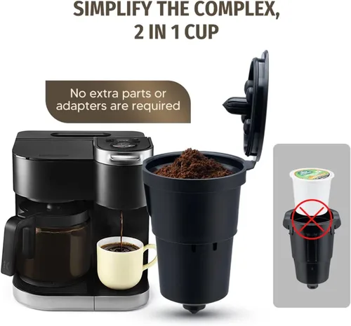 Vista 2 de Filtros de café reutilizables K Cups – 3 paquetes de cápsulas de café compatibles con cafeteras Keurig 1.0 – Compatible con SS-300C SS-6 ss-700 Negro