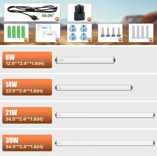 Vista 4 de Kit combinado de lámpara de reptil T5 UVB 10.0 (34 pulgadas)